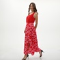 'ALE-Γυναικεία maxi φούστα 'ALE 8916342 κόκκινη ροζ