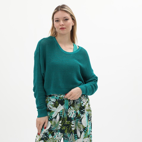 'ALE-Γυναικεία πλεκτή μπλούζα 'ALE 8P20730 πράσινη