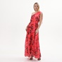 'ALE-Γυναικείο maxi φόρεμα 'ALE 8916555 κόκκινο εμπριμέ