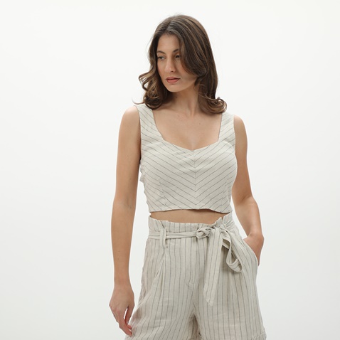 'ALE-Γυναικείο cropped top 'ALE 81312395 μπεζ