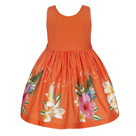 Balloon Chic-Παιδικό αμάνικο φόρεμα Balloon Chic 231F0274b πορτοκαλί floral (από 4 έως 6 ετών) 