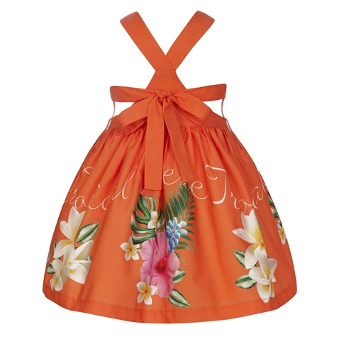 Balloon Chic-Παιδικό αμάνικο φόρεμα Balloon Chic 231F0274c πορτοκαλί floral (από 8 έως 12 ετών)