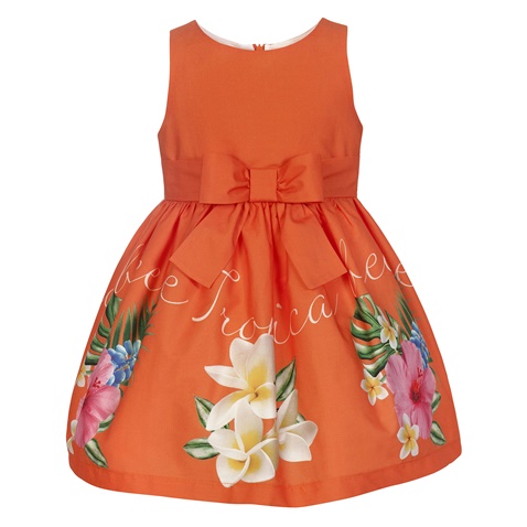 Balloon Chic-Παιδικό αμάνικο φόρεμα Balloon Chic 231F0275c πορτοκαλί floral (από 8 έως 12 ετών)