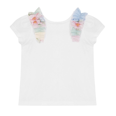 Balloon Chic-Παιδική κοντομάνικη μπλούζα Balloon Chic 231F0504a λευκή (από 12 μηνών έως 3 ετών)