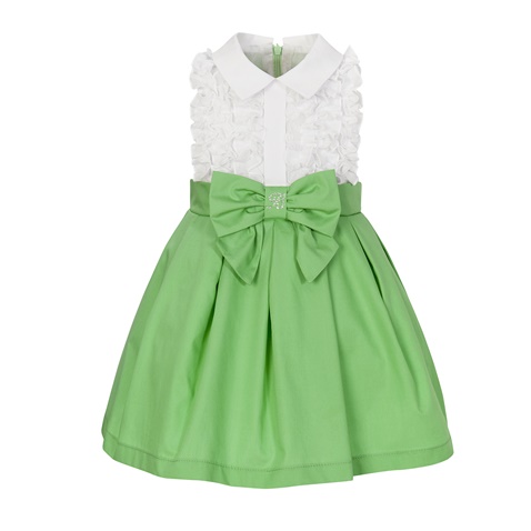Balloon Chic-Παιδικό φόρεμα Balloon Chic 231F0204a λευκό πράσινο (από12 μηνών έως 3 ετών) 