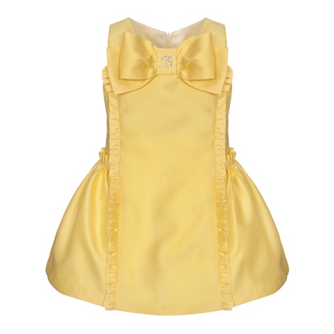 Balloon Chic-Παιδικό σατέν αμάνικο φόρεμα Balloon Chic 231F0224b κίτρινο (από 4 έως 6 ετών) 