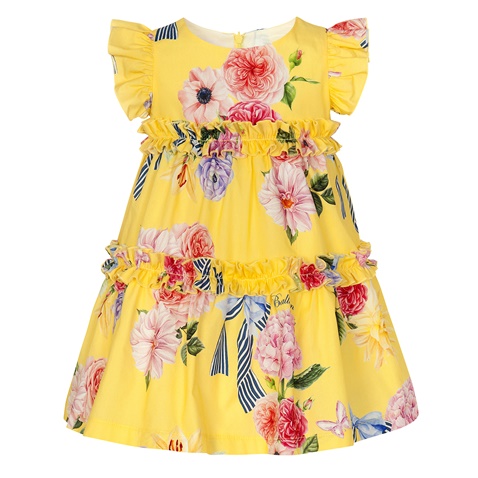 Balloon chic -Παιδικό φόρεμα Balloon chic 231F0239a κίτρινο floral (απο 12 μηνών εως 3 ετών)