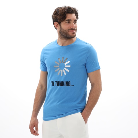 BATTERY-Ανδρικό t-shirt BATTERY 21231136 μπλε