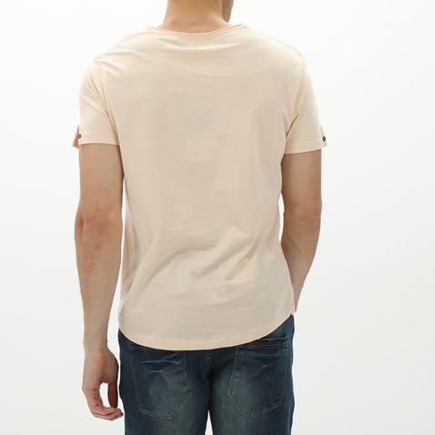 BATTERY-Ανδρικό t-shirt BATTERY 21D9079221 μπεζ