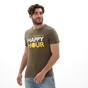 RUN-Ανδρικό t-shirt RUN 21D9098221 χακί