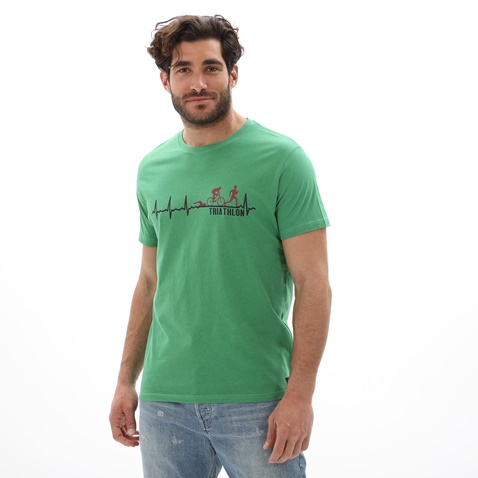 BATTERY-Ανδρικό t-shirt BATTERY 21231148 πράσινο