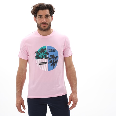 DORS-Ανδρικό t-shirt DORS 1132107.C02 ροζ