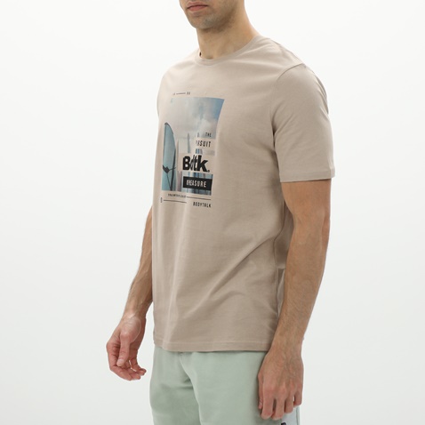 BODYTALK-Ανδρικό t-shirt BODYTALK 1231-953228 εκρού