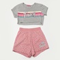 BODYTALK-Παιδικό σετ BODYTALK απο t-shirt και σορτς 1221-701299 γκρι ροζ