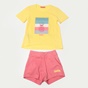 BODYTALK-Παιδικό σετ απο t-shirt και σορτς BODYTALK 1221-701399 κίτρινο ροζ