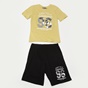 BODYTALK-Παιδικό σετ απο t-shirt και σορτς BODYTALK 1221-751099 κίτρινο μαύρο