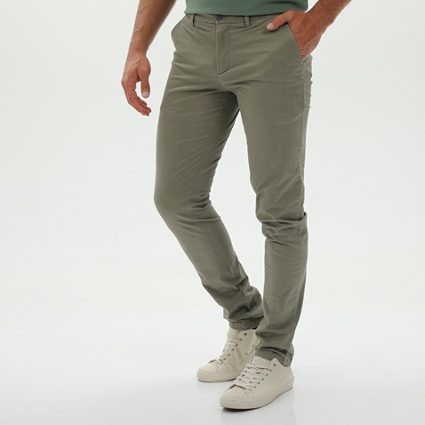 MARTIN & CO-Ανδρικό chino παντελόνι MARTIN & CO 124-32-6500 λαδί