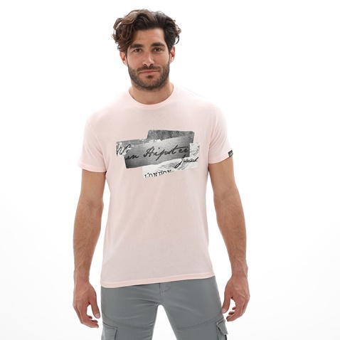VAN HIPSTER-Ανδρικό t-shirt VAN HIPSTER 71932 ροζ