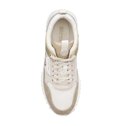 MICHAEL KORS-Γυναικεία sneakers MICHAEL KORS 43F2THFS3D THEO εκρού χρυσό