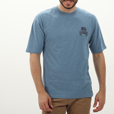 BATTERY-Ανδρικό t-shirt BATTERY 21241009 μπλε