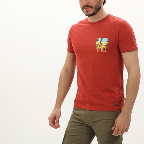 BATTERY-Ανδρικό t-shirt BATTERY 21241004 πορτοκαλί