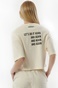 BODY ACTION-Γυναικείο oversized t-shirt BODY ACTION 051324-01 εκρού