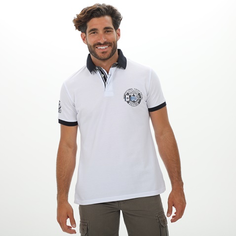 DORS-Ανδρική polo μπλούζα DORS 1132011.C01 λευκή