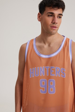 BLUE HUNTER-Ανδρική αμάνικη μπλούζα BLUE HUNTER 001020216 JERSEY TANK πορτοκαλί