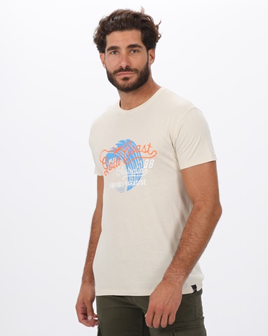 VAN HIPSTER-Ανδρικό t-shirt VAN HIPSTER72166 εκρού