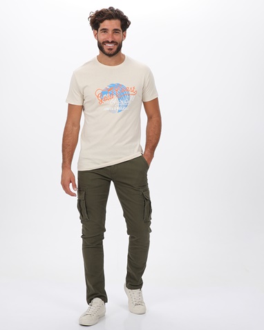 VAN HIPSTER-Ανδρικό t-shirt VAN HIPSTER72166 εκρού