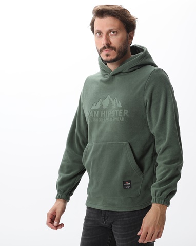 VAN HIPSTER-Ανδρική fleece μπλούζα VAN HIPSTER 72149 χακί