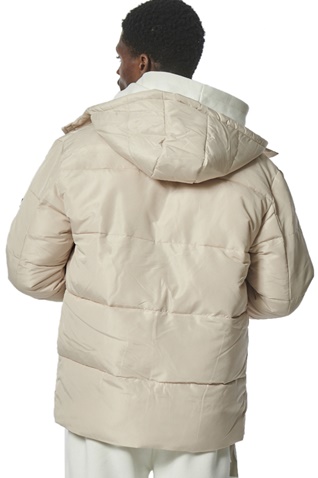 BODY ACTION-Aνδρικό puffer μπουφάν BODY ACTION 073327-01 μπεζ