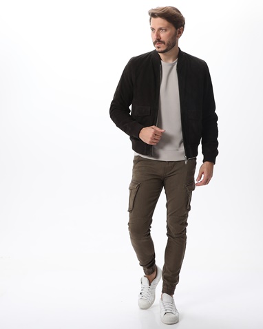 DIRTY LAUNDRY-Ανδρικό bomber suede jacket DIRTY LAUNDRY  DLMLJ03W22 καφέ