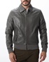 DIRTY LAUNDRY-Ανδρικό δερμάτινο bomber jacket DIRTY LAUNDRY DLMLJ04W22 γκρι