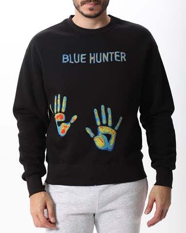 BLUE HUNTER-Unisex φούτερ μπλούζα BLUE HUNTER 113111201 μαύρη