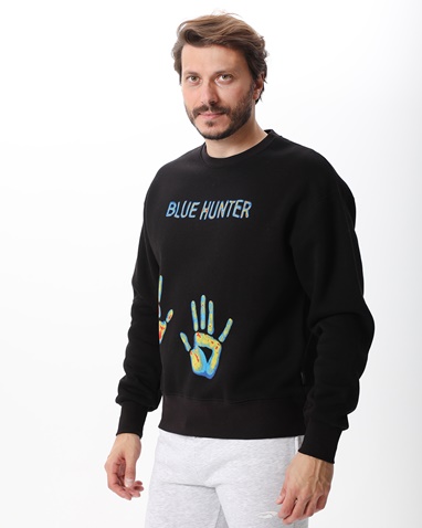 BLUE HUNTER-Unisex φούτερ μπλούζα BLUE HUNTER 113111201 μαύρη