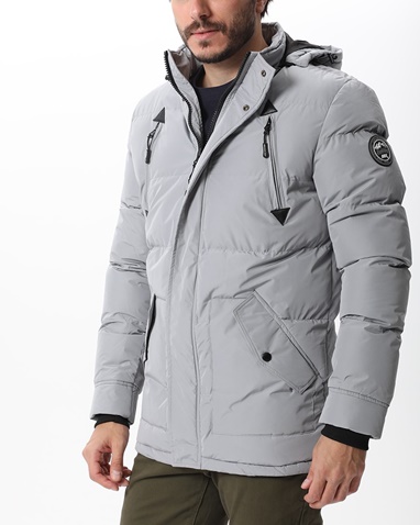 VAN HIPSTER-Ανδρικό παρκά puffer μπουφάν VAN HIPSTER 72092 γκρι