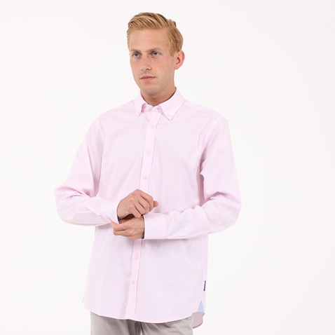 NAVY & GREEN-Ανδρικό πουκάμισο NAVY & GREEN ροζ