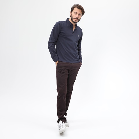 NAVY & GREEN-Ανδρικό παντελόνι NAVY & GREEN MODERN FIT μοβ