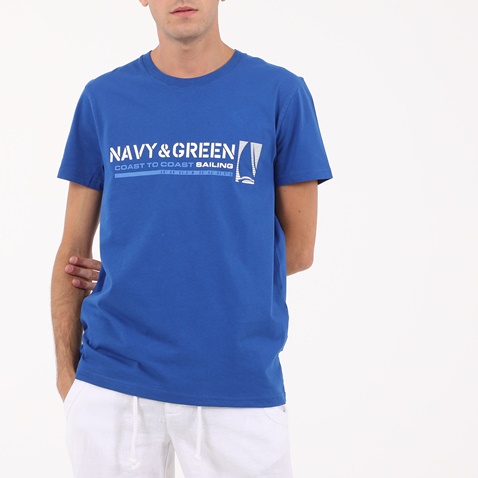 NAVY & GREEN-Ανδρικό t-shirt NAVY & GREEN ρουά 