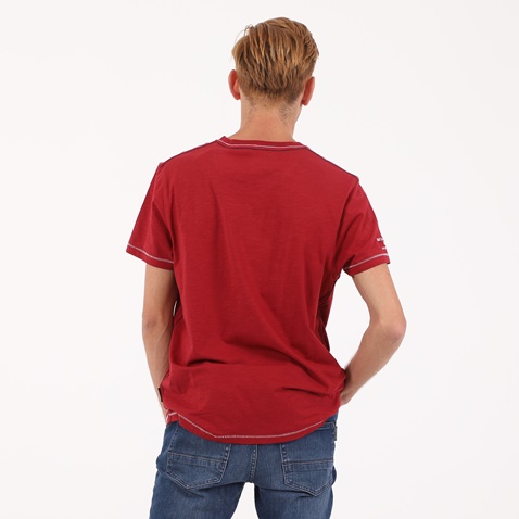 NAVY & GREEN-Ανδρικό t-shirt NAVY & GREEN κόκκινο 