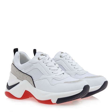 RENATO GARINI-Γυναικεία sneakers wedges RENATO GARINI O119R6173 λευκά γκρι