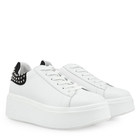 RENATO GARINI-Γυναικεία παπούτσια sneakers RENATO GARINI O119R1213 λευκά ασημί