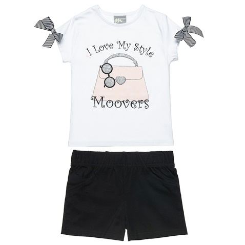 ALOUETTE-Παιδικό σετ από μπλούζα και σορτς ALOUETTE Moovers λευκό μαύρο (6-16 ετών)
