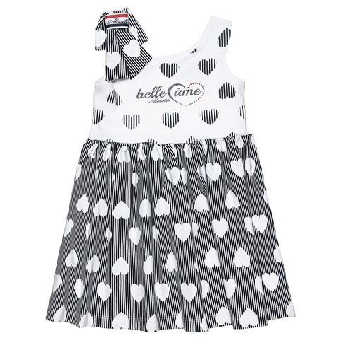 ALOUETTE-Παιδικό αμάνικο φόρεμα ALOUETTE λευκό -γκρί 