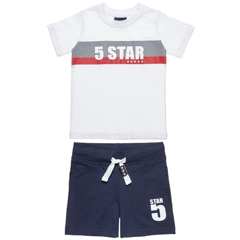 ALOUETTE-Παιδικό σετ από μπλούζα και βερμούδα ALOUETTE Five Star λευκό μπλε