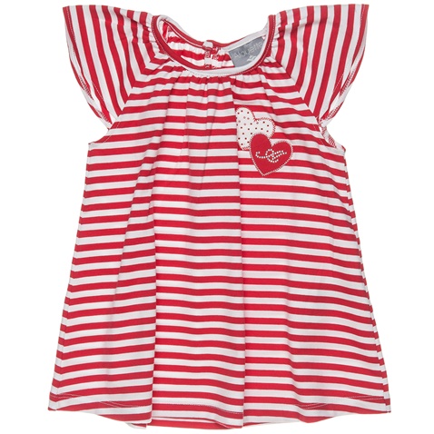 ALOUETTE-Παιδικό αμάνικο φόρεμα ALOUETTE ριγέ λευκό κόκκινο