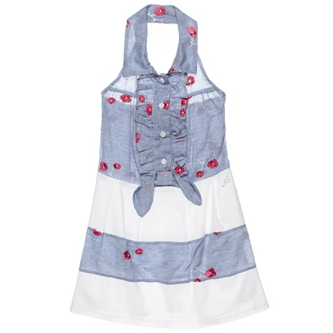 ALOUETTE-Παιδικό φόρεμα ALOUETTE λευκό μπλε