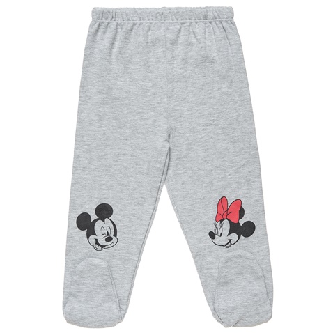 DISNEY-Βρεφικό σετ από φορμάκι και παντελονάκι Disney Mickey & Minnie Mouse γκρι λευκό