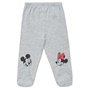 DISNEY-Βρεφικό σετ από φορμάκι και παντελονάκι Disney Mickey & Minnie Mouse γκρι λευκό